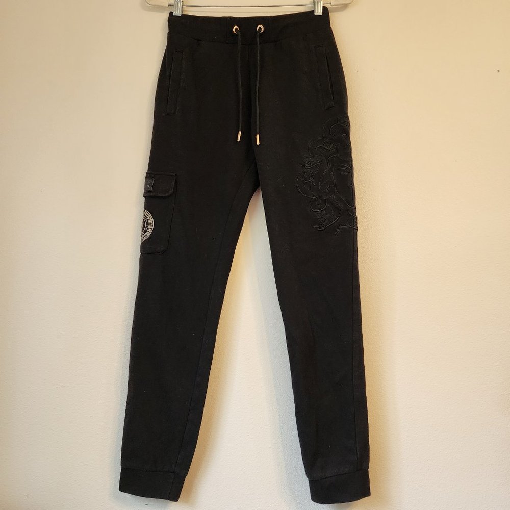 Supply and Demand, Women's Jogger Pants, Size S, Black Embroider Medusa, Pockets
